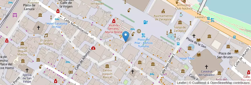Mapa de ubicacion de Restaurante Asador del Pilar en Espanha, Aragão, Saragoça, Zaragoza, Saragoça.