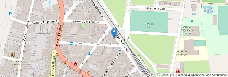 Mapa de ubicacion de Restaurante Avenida en Испания, Валенсия, Аликанте, Марина-Альта, Gata De Gorgos.