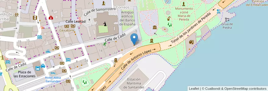Mapa de ubicacion de Restaurante Bahía en إسبانيا, كانتابريا, منطقة كانتابريا, Santander, Santander.