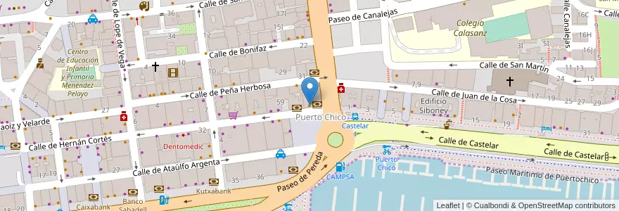 Mapa de ubicacion de Restaurante Bar del Puerto en Spanje, Cantabria, Cantabria, Santander, Santander.