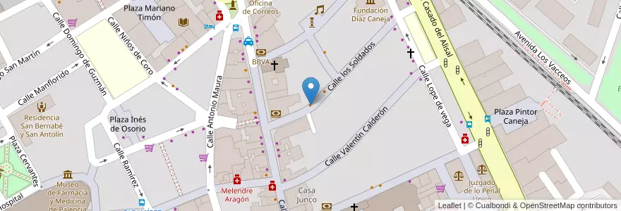Mapa de ubicacion de Restaurante bar Los Candiles en スペイン, カスティーリャ・イ・レオン州, Palencia, Campos, Palencia.