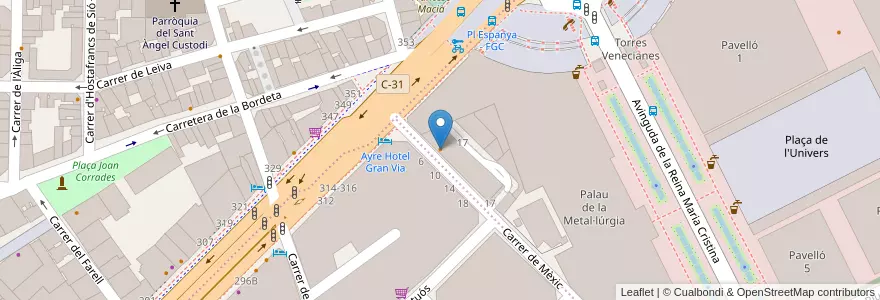 Mapa de ubicacion de Restaurante Barranco en España, Catalunya, Barcelona, Barcelonès, Barcelona.