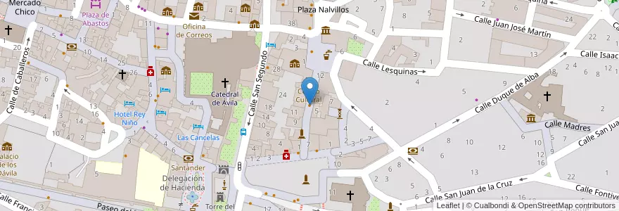 Mapa de ubicacion de Restaurante Bococo en إسبانيا, قشتالة وليون, آبلة, Valle Amblés Y Sierra De Ávila, آبلة.