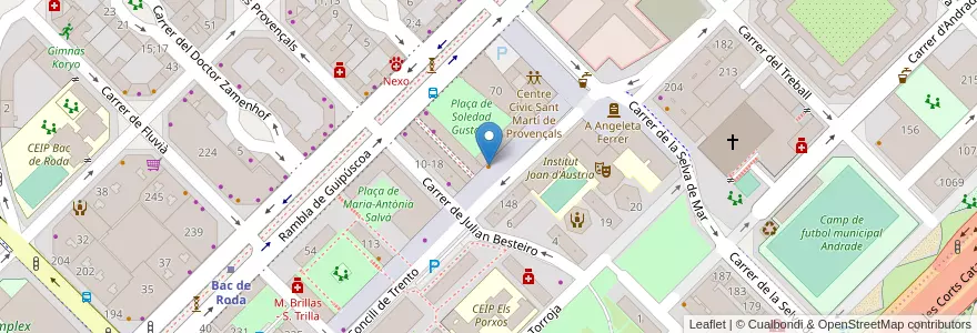 Mapa de ubicacion de Restaurante Ca L'estrella en Spanje, Catalonië, Barcelona, Barcelonès, Barcelona.