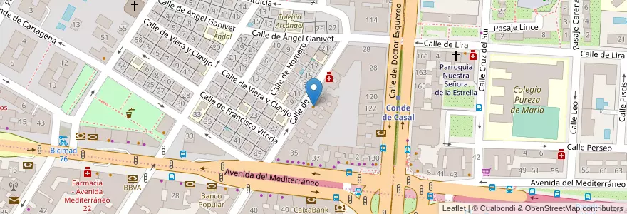 Mapa de ubicacion de Restaurante Cafetería Casa Hernández en اسپانیا, بخش خودمختار مادرید, بخش خودمختار مادرید, Área Metropolitana De Madrid Y Corredor Del Henares, مادرید.