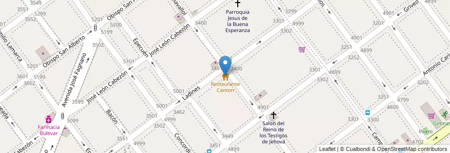 Mapa de ubicacion de Restaurante Canton, Villa Devoto en アルゼンチン, Ciudad Autónoma De Buenos Aires, ブエノスアイレス, Comuna 11.