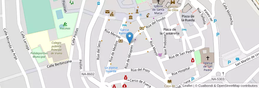 Mapa de ubicacion de Restaurante Casa del Preboste en 스페인, Navarra - Nafarroa, Navarra - Nafarroa, Olite/Erriberri.