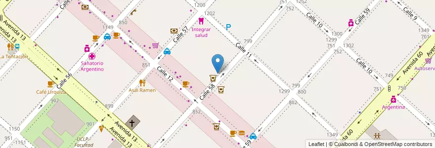 Mapa de ubicacion de Restaurante Centro Vasco, Casco Urbano en Argentina, Provincia Di Buenos Aires, Partido De La Plata, La Plata.