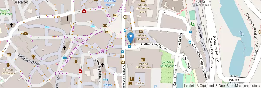 Mapa de ubicacion de Restaurante Cervecería Entrecalles en Spanien, Kastilien-La Mancha, Toledo, Toledo, Toledo.