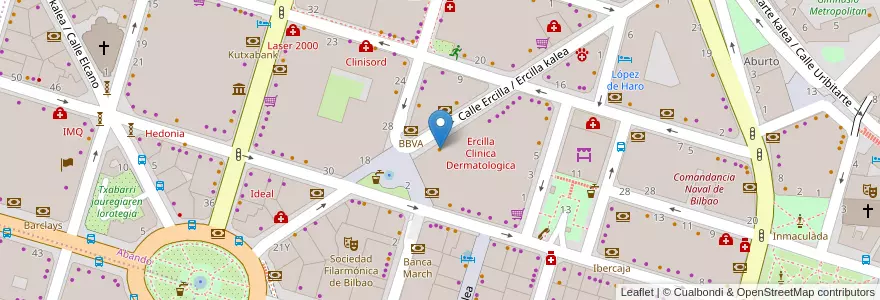 Mapa de ubicacion de Restaurante Chinio Ercilla en Spanje, Baskenland, Biskaje, Bilboaldea, Bilbao.