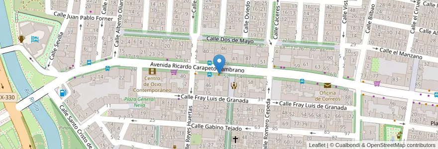 Mapa de ubicacion de Restaurante chino Gran Hermano en スペイン, エストレマドゥーラ州, バダホス, Tierra De Badajoz, バダホス.