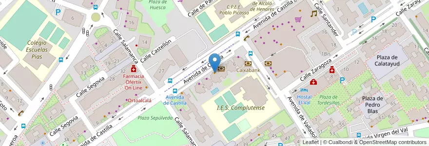 Mapa de ubicacion de Restaurante Chino Jardín de Fénix en Испания, Мадрид, Мадрид, Área Metropolitana De Madrid Y Corredor Del Henares, Alcalá De Henares.