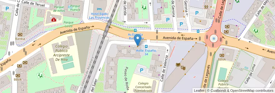 Mapa de ubicacion de Restaurante Chino Jardín Feliz en Spagna, Comunidad De Madrid, Comunidad De Madrid, Área Metropolitana De Madrid Y Corredor Del Henares, Fuenlabrada.
