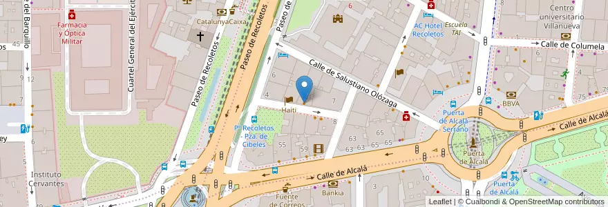 Mapa de ubicacion de Restaurante Cibeles en Испания, Мадрид, Мадрид, Área Metropolitana De Madrid Y Corredor Del Henares, Мадрид.