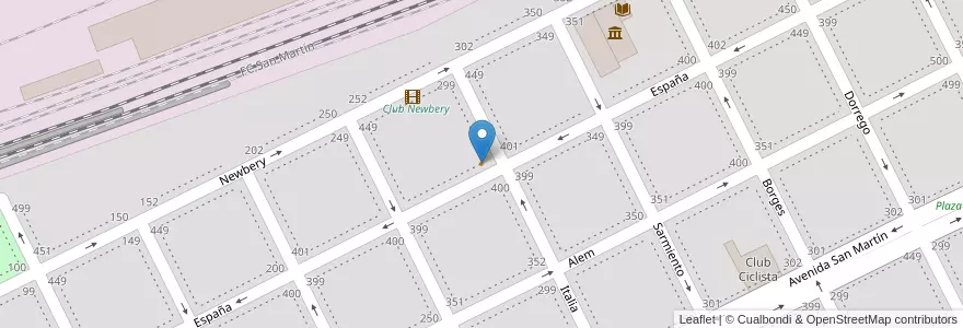 Mapa de ubicacion de Restaurante Club Newbery en Argentinië, Buenos Aires, Partido De Junín, Junín.