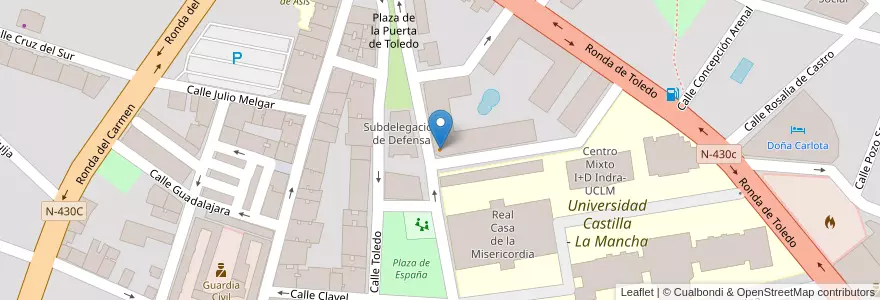 Mapa de ubicacion de Restaurante Don Sancho en اسپانیا, Castilla-La Mancha, Ciudad Real, Campo De Calatrava, Ciudad Real.