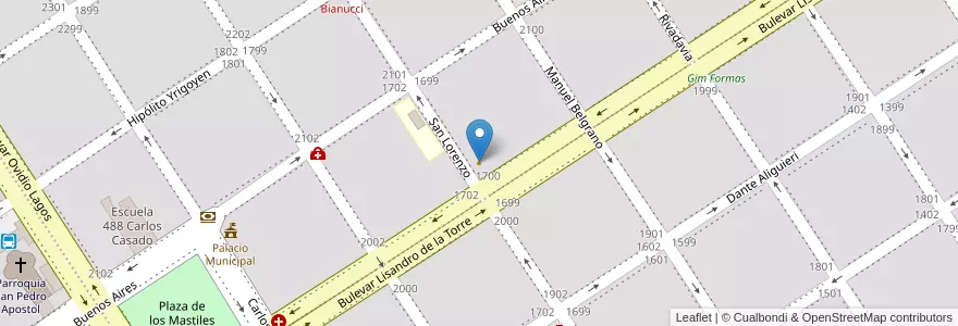 Mapa de ubicacion de Restaurante El Abuelo en Arjantin, Santa Fe, Departamento Caseros, Municipio De Casilda, Casilda.