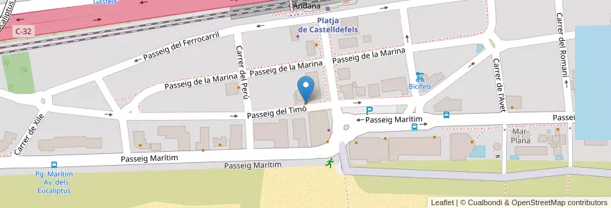 Mapa de ubicacion de Restaurante El Avión en إسبانيا, كتالونيا, برشلونة, Baix Llobregat, Castelldefels.