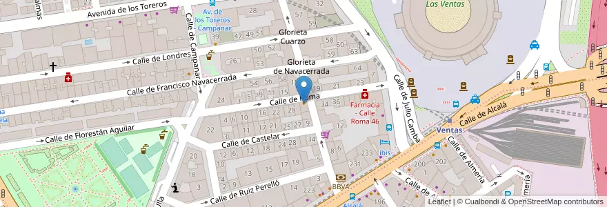 Mapa de ubicacion de Restaurante El Burladero en إسبانيا, منطقة مدريد, منطقة مدريد, Área Metropolitana De Madrid Y Corredor Del Henares, مدريد.