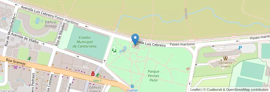 Mapa de ubicacion de restaurante el parque en 西班牙, Galicia / Galiza, Lugo, A Mariña Occidental, Viveiro.