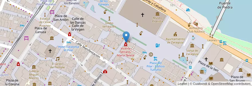 Mapa de ubicacion de Restaurante el real en Espanha, Aragão, Saragoça, Zaragoza, Saragoça.