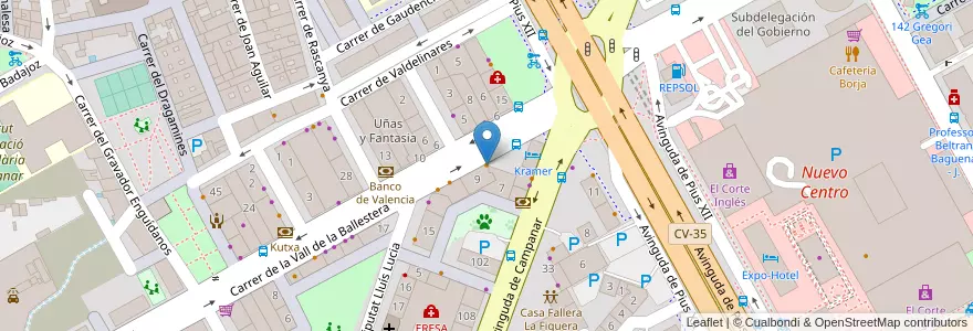Mapa de ubicacion de Restaurante Estancia la Española en Spanien, Valencianische Gemeinschaft, Valencia, Comarca De València, Valencia.