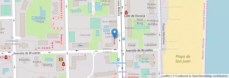 Mapa de ubicacion de restaurante Estrella en Sepanyol, Comunitat Valenciana, Alacant / Alicante, L'Alacantí, Alacant / Alicante.