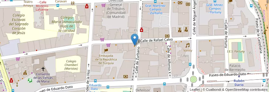 Mapa de ubicacion de Restaurante Etxegarate en İspanya, Comunidad De Madrid, Comunidad De Madrid, Área Metropolitana De Madrid Y Corredor Del Henares, Madrid.