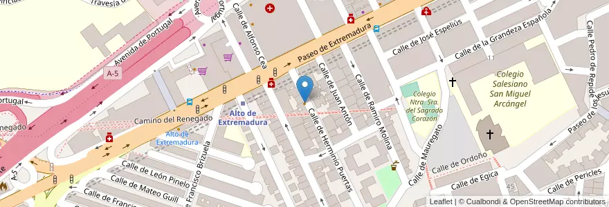 Mapa de ubicacion de Restaurante hermanos Miguez en 西班牙, Comunidad De Madrid, Comunidad De Madrid, Área Metropolitana De Madrid Y Corredor Del Henares, Madrid.