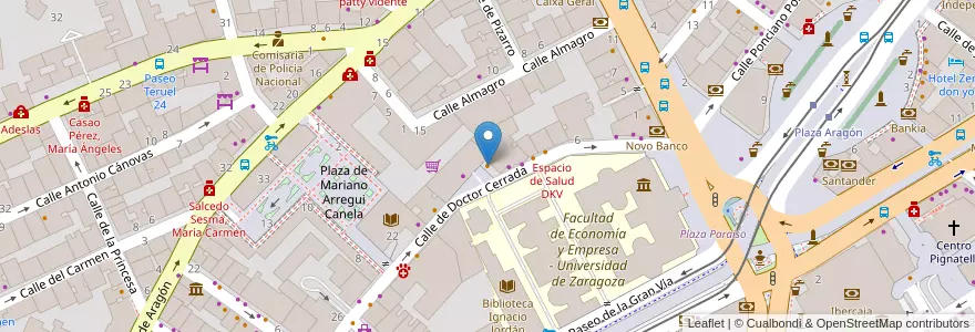 Mapa de ubicacion de Restaurante Idílico en 스페인, Aragón, 사라고사, Zaragoza, 사라고사.