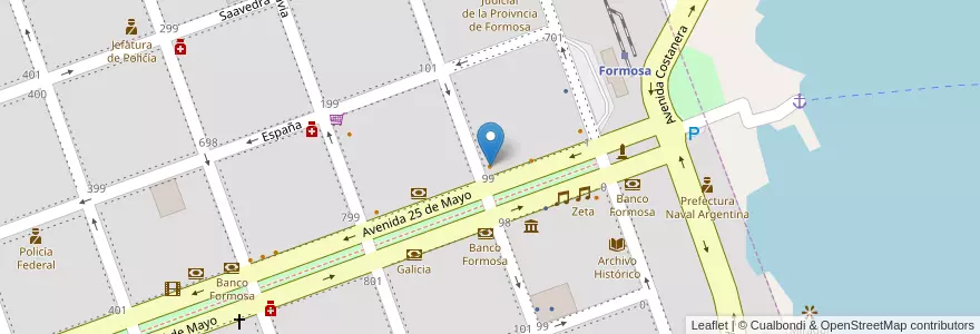 Mapa de ubicacion de Restaurante Italiano en アルゼンチン, フォルモサ州, Departamento Formosa, Municipio De Formosa, Formosa.