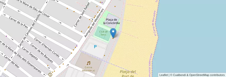 Mapa de ubicacion de Restaurante jardín de la mar en Spanien, Valencianische Gemeinschaft, Valencia, El Camp De Morvedre, Sagunt / Sagunto.