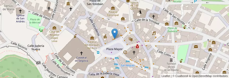 Mapa de ubicacion de Restaurante Jose en スペイン, カスティーリャ・イ・レオン州, Segovia, Segovia.