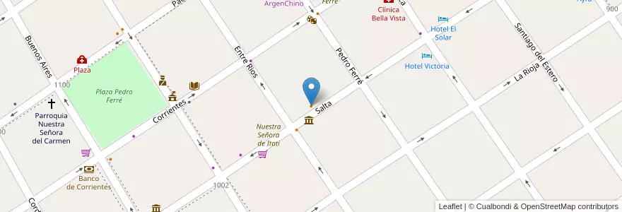 Mapa de ubicacion de Restaurante Juana en アルゼンチン, コリエンテス州, Departamento Bella Vista, Municipio De Bella Vista.