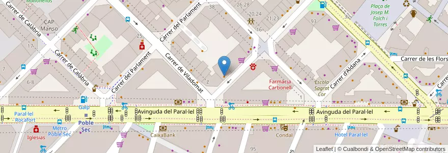 Mapa de ubicacion de Restaurante Koh-i-noor india en إسبانيا, كتالونيا, برشلونة, بارسلونس, Barcelona.