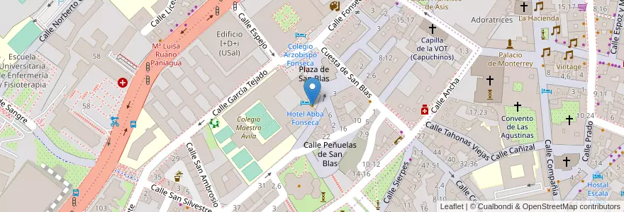 Mapa de ubicacion de Restaurante La Abbadía en España, Castilla Y León, Salamanca, Campo De Salamanca, Salamanca.