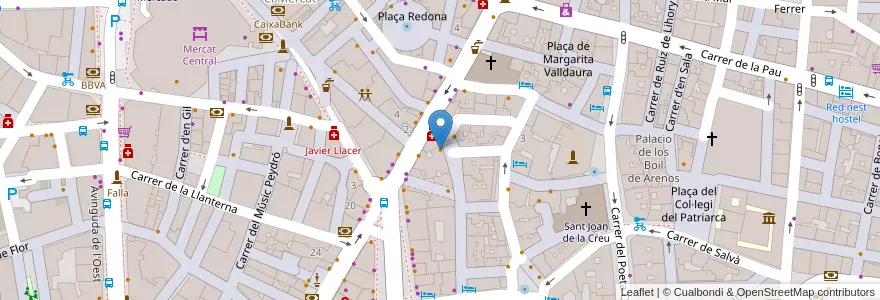 Mapa de ubicacion de Restaurante La Cata en スペイン, バレンシア州, València / Valencia, Comarca De València, València.