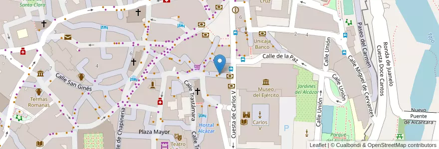 Mapa de ubicacion de Restaurante La Cave en Испания, Кастилия-Ла-Манча, Толедо, Толедо, Толедо.