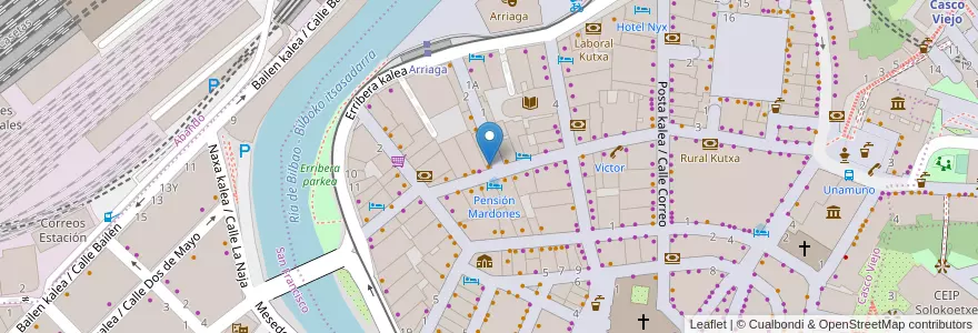 Mapa de ubicacion de Restaurante La Cuina d Jardines en Spanien, Autonome Gemeinschaft Baskenland, Bizkaia, Bilboaldea, Bilbao.