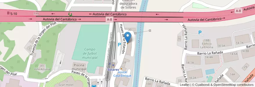 Mapa de ubicacion de Restaurante La Estación en Spagna, Cantabria, Cantabria, Trasmiera, Medio Cudeyo.
