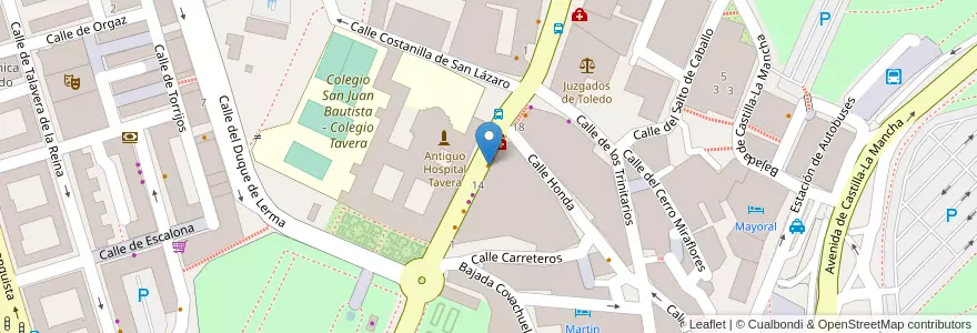 Mapa de ubicacion de Restaurante La Gran Muralla en スペイン, カスティーリャ＝ラ・マンチャ州, Toledo, Toledo, Toledo.