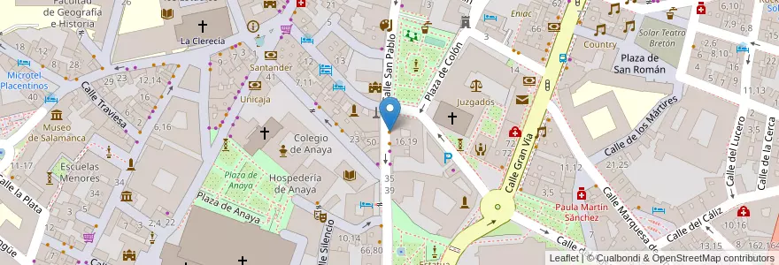 Mapa de ubicacion de Restaurante La Hoja 21 en Spanien, Kastilien Und León, Salamanca, Campo De Salamanca, Salamanca.