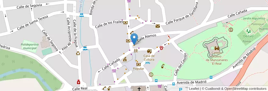 Mapa de ubicacion de Restaurante La Jara en اسپانیا, بخش خودمختار مادرید, بخش خودمختار مادرید, Cuenca Alta Del Manzanares, Manzanares El Real.