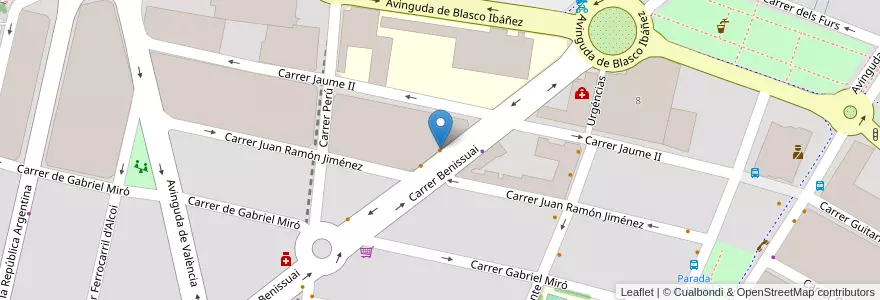 Mapa de ubicacion de Restaurante La Mafia en スペイン, バレンシア州, València / Valencia, Safor, Gandia.