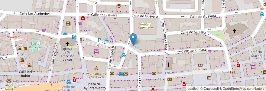 Mapa de ubicacion de Restaurante La Platea en 西班牙, Cantabria, 坎塔布里亚, Santander, Santander.
