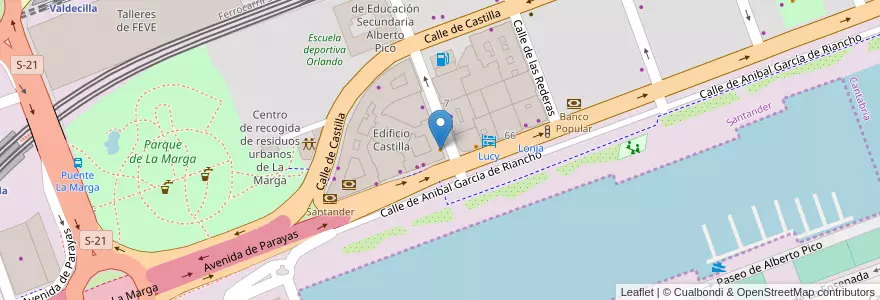 Mapa de ubicacion de Restaurante La Taberna de Vicente en Spanje, Cantabria, Cantabria, Santander, Santander.