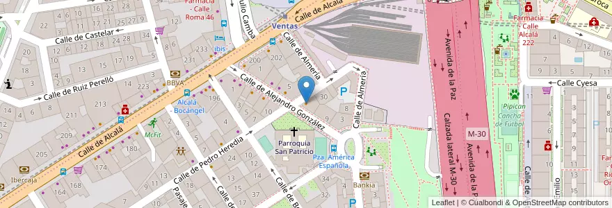 Mapa de ubicacion de Restaurante La Tienta en اسپانیا, بخش خودمختار مادرید, بخش خودمختار مادرید, Área Metropolitana De Madrid Y Corredor Del Henares, مادرید.