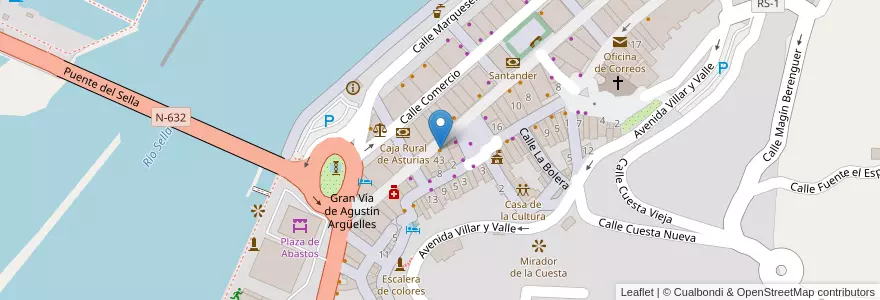 Mapa de ubicacion de Restaurante L’Antoxu en スペイン, アストゥリアス州, アストゥリアス州, Ribadesella.