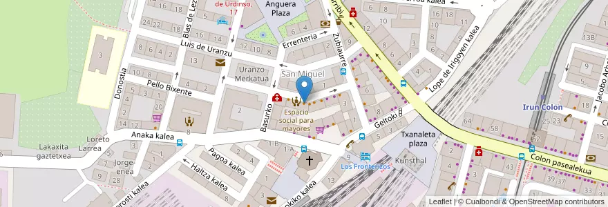 Mapa de ubicacion de Restaurante Larun Bar en Spanje, Baskenland, Gipuzkoa, Bidasoa Beherea / Bajo Bidasoa, Irun.
