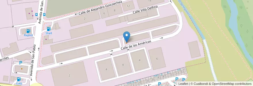Mapa de ubicacion de Restaurante Las Américas en إسبانيا, منطقة مدريد, منطقة مدريد, Área Metropolitana De Madrid Y Corredor Del Henares, San Fernando De Henares.